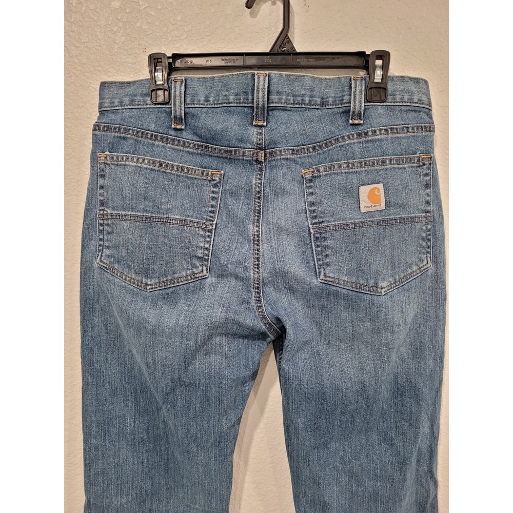 Carhartt Mens Relaxed Fit Rugged Flex 5 Pocket Jean 33x32 Blue Denim #11 - Picture 4 of 7